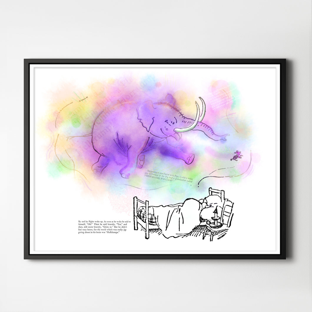 Piglet Heffalump Dream Art POSTER! (up to 24