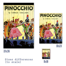 Load image into Gallery viewer, 1945 Pinocchio Book Cover POSTER! (up to 24 x 36) - Carlo Collodi - Puppets - Art
