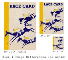 Load image into Gallery viewer, Horse Racing Casino Card POSTER! (up to 24&quot; x 36&quot;) - Jockey - Horses - Track
