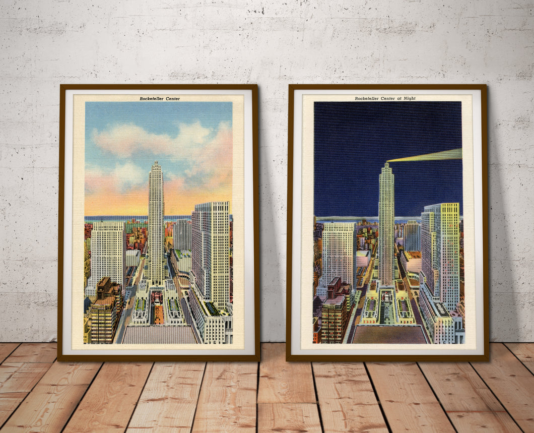 Rockefeller Center Night & Day POSTER SET! (up to 24