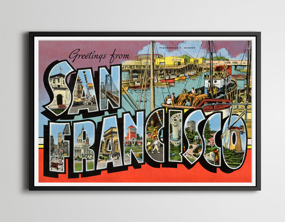 San Francisco Large Letter Postcard POSTER! (up to 24