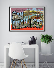 Load image into Gallery viewer, San Francisco Large Letter Postcard POSTER! (up to 24&quot; x 36&quot;) - Fisherman&#39;s Wharf - California
