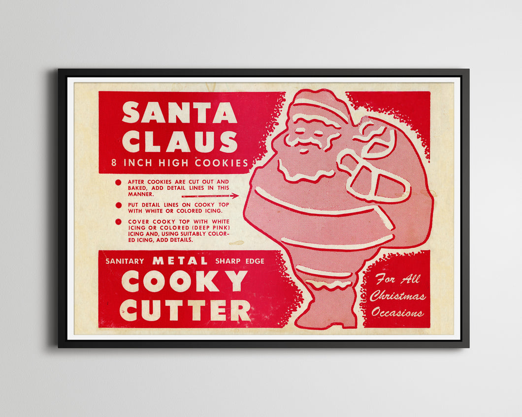 Vintage Santa Cookie Cutter Box POSTER! (up to 24 x 36) - Cooky - Antique - Baking