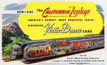 Load image into Gallery viewer, 1960 California Zephyr Train Brochure POSTER! (up to 24 x 36 inches) - Travel - Locomotive - Vintage
