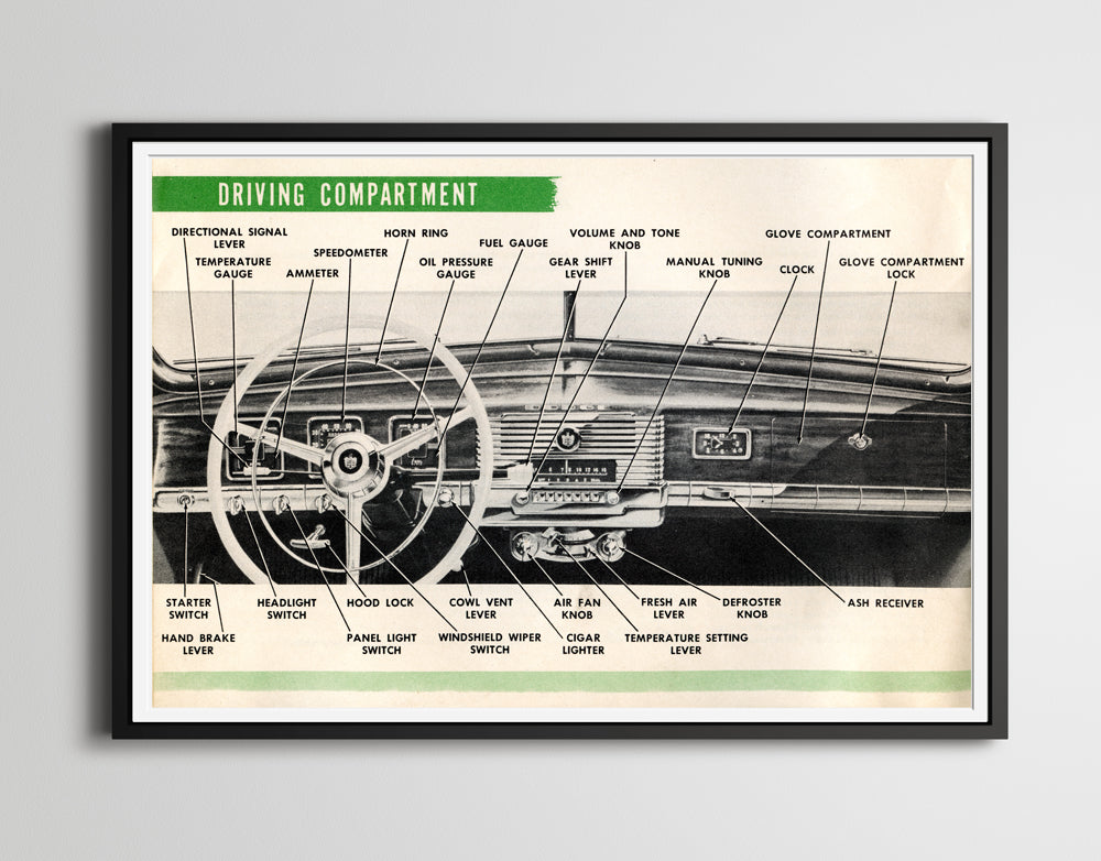 1950 Dodge Dashboard POSTER! - Various Sizes - Wayfarer - Coronet - D33 D34