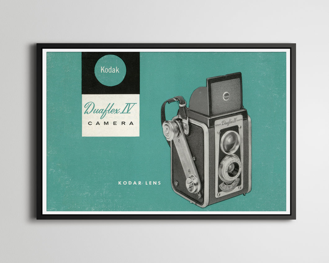 1950's Duaflex Camera Manual POSTER! (up to 24 x 36 inches) - Kodak - Teal - Film - Photos