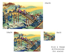 Load image into Gallery viewer, Mario Kart on The Arched Bridge! - Original POSTER! (24 x 36 or Smaller) - Hokusai - Super Nintendo - Fan Art - Painting - SNES - Bowser
