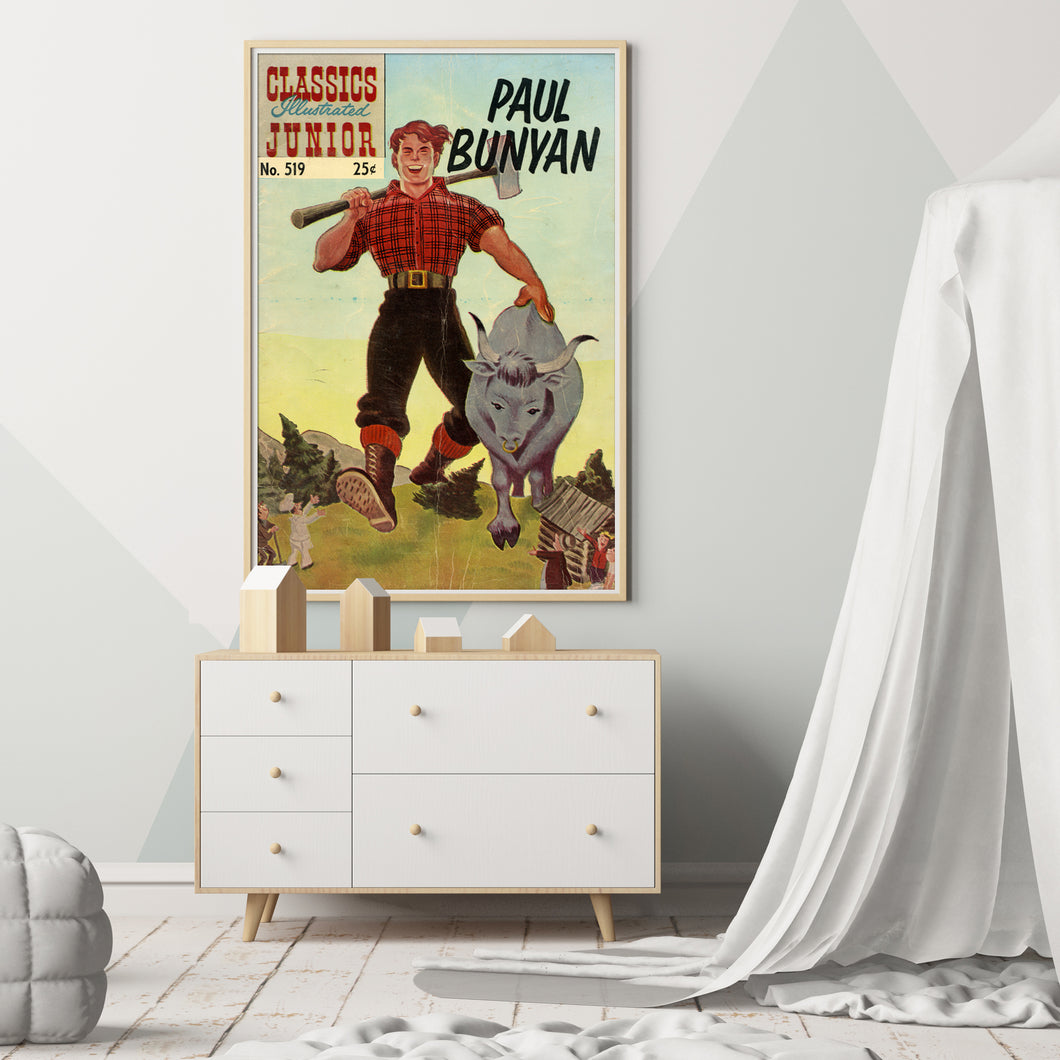 Paul Bunyan - Vintage Children's Book POSTER! (up to 24