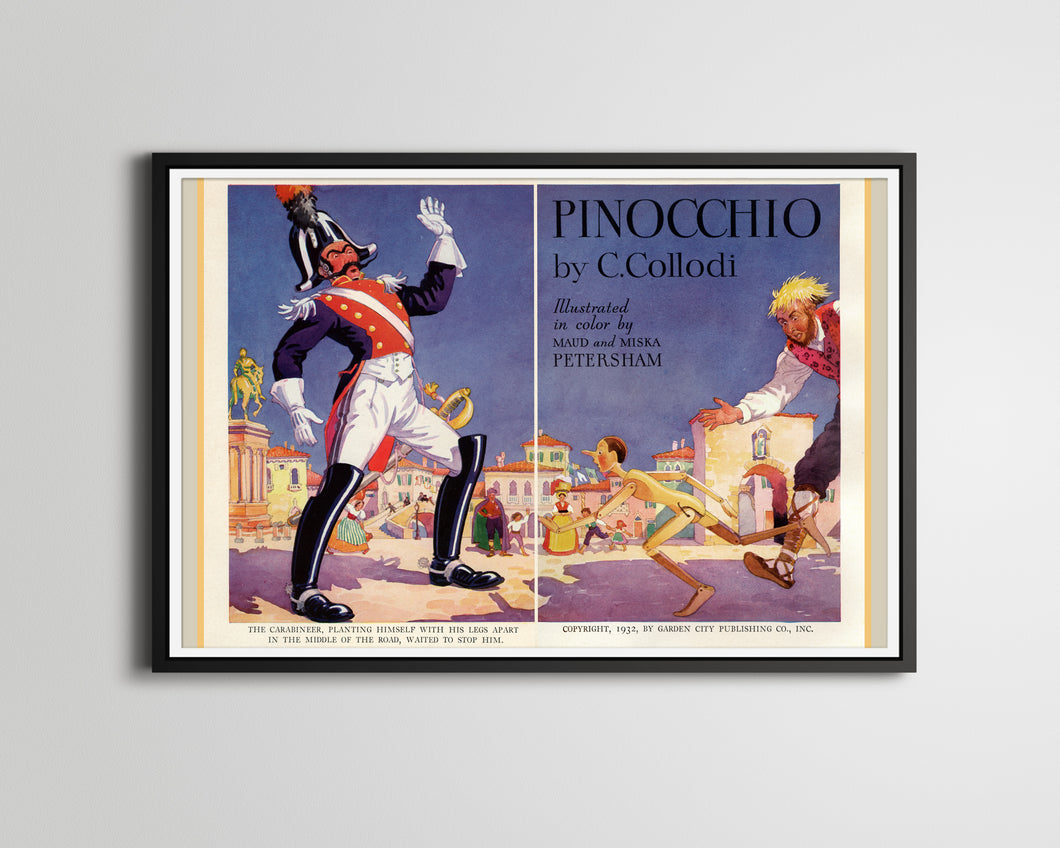 1932 Pinocchio Illustration POSTER! (multiple sizes) - Carlo Collodi - Puppet - Reading