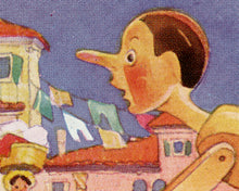 Load image into Gallery viewer, 1932 Pinocchio Illustration POSTER! (multiple sizes) - Carlo Collodi - Puppet - Reading
