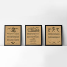 Load image into Gallery viewer, Vintage Nursery Rhyme Songs POSTERS (up to 24&quot; x 36&quot;) - Multiple Songs
